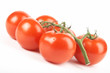 red tomatoes on white background