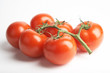 red tomatoes on white background