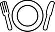icon piktogramm essen besteck messer gabel teller vektor