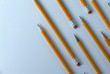 Several yellow pencils on diagonal 