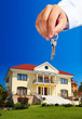 House owner/real estate agent giving away the keys