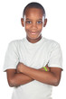 adorable African boy a over white background