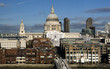 St.Paul Cathedral. View over Thames River with Millennium Bridge