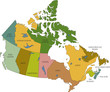 a full color map of canada with province names called out