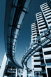  Urban architecture. Buildings and monorail 