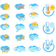 Weather Forecast vector icone set and Thermometers