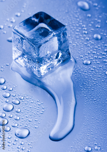 ice cube and water