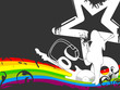 music  girl with dust  rainbow fashion element