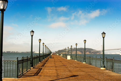  Style Lamp on Wooden Pier With Old Style Lamp Posts And Wrought Iron Fence    Thomas