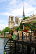 Restaurant on Seine with the view of Notre Dame de Paris Restaurant on Seine with the view of Notre Dame de Paris