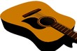 3d render illustration of Isolated acoustic guitar