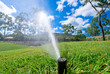 Sprinkler watering lawn grass Sprinkler watering lawn grass
