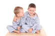 two brothers in pijamas - ready to bed two brothers in pijamas - ready to bed