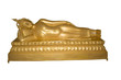 Lying golden Buddha isolated ower white