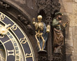 Prague's astronomical clock detail with skeleton