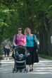 young family walking