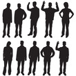 Variety of different people silhouettes Variety of different people silhouettes