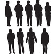 Variety of different people silhouettes Variety of different people silhouettes