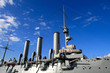 Armoured cruiser Avrora in St. Petersburg on the sky background