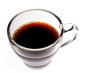 Coffee in glass  cup  (seen from above) 2 with clipping path