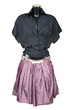 Black blouse and violet skirt on a white background Black blouse and violet skirt on a white background