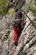 Climber on the rock wall