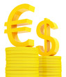 euro and dollar