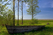 retired boat and baltic sea coast. retired boat and baltic sea coast.