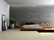Interior of modern bedroom 3D rendering Interior of modern bedroom 3D rendering