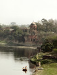 Vintage view from the Taj Mahal over a river