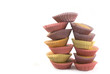 handmade small cakes in several colors paper