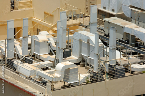 air conditioning systems on a roof