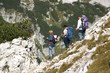 Group of people descending the mountain