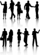 Silhouettes of business people