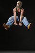 jumping up krump style dancer jumping up krump style dancer