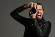 The photographer screaming on model