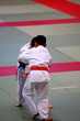 The karate kids fighting for the competition