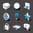 blue-white 3D icon set 01