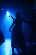 Dancing people in an underground club