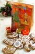 Christmas still life with  gingerbread and presents