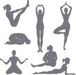  yoga postures silhouettes