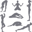  yoga postures silhouettes