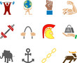  Strength Icon Set Series Design Elements