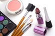 Some cosmetic accessories in white isolated background.