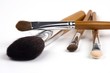 Some cosmetic brushes in isolated white background.