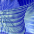 Blue abstract composition with waves and curves