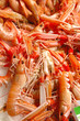 Fresh shrimp presented at a weekly fish market