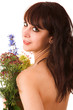 woman with flowers