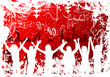 Grunge christmas background with silhouettes, vector