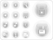 3D vector buttons with an internet theme.
